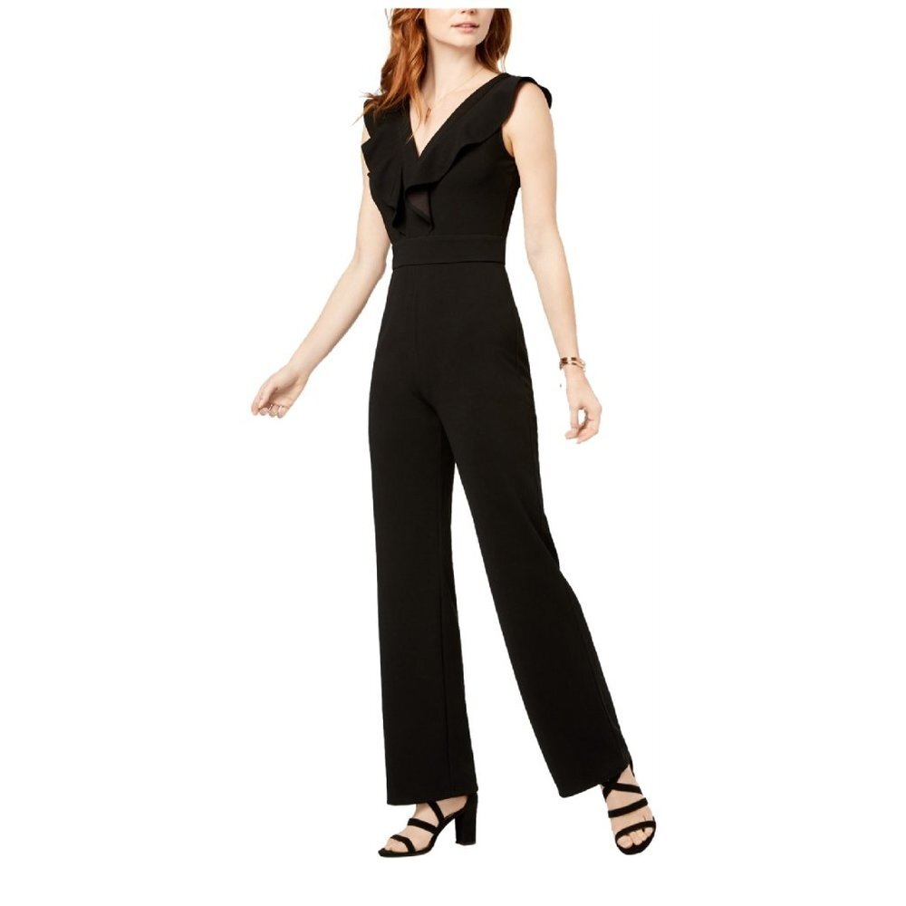 Bar III Womens Ruffled Jumpsuit
